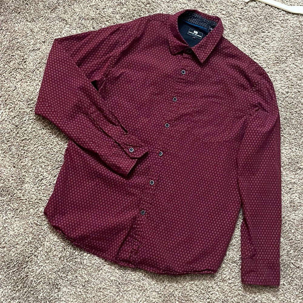 Red button down dress shirt